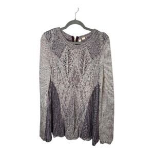 Moth Gray Purple Long Sleeve Sweater Back Zipper Small
